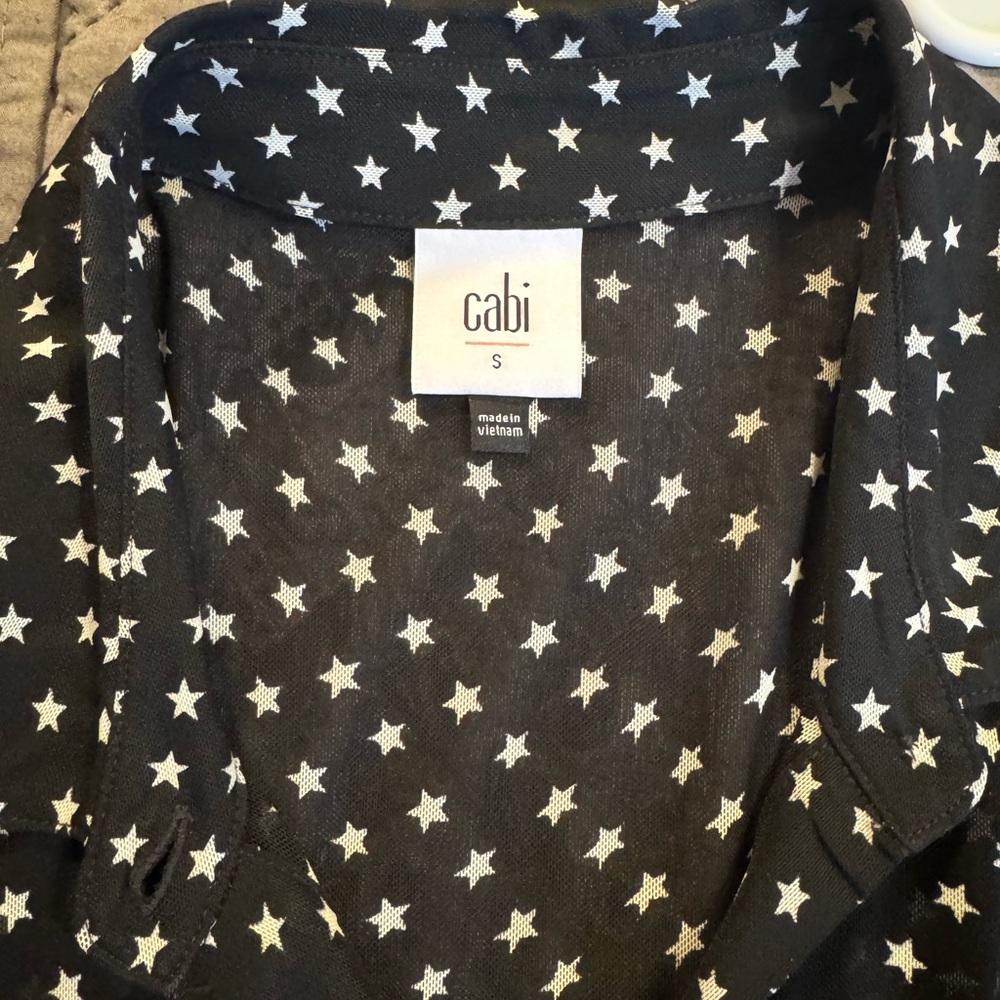 Cabi Sheer/Mesh Star Print Blouse size S